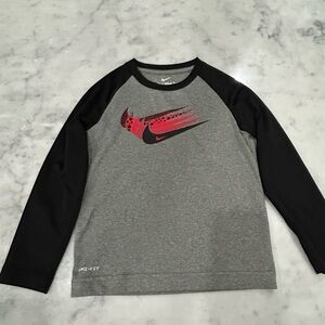 Nike Black and Gray Dri-FIT Tee